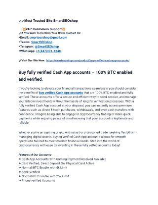 Most Trusted Website for Buying Cash App Verified Accounts