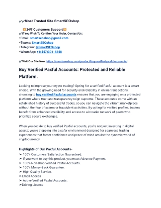 Most Trusted Website for Buy Verified Paxful Accounts