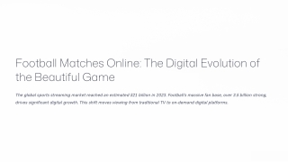 Football Matches Online