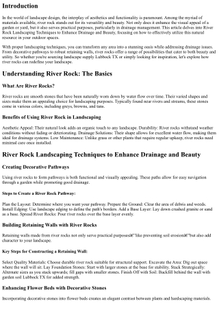 River Rock Landscaping Techniques to Enhance Drainage and Beauty