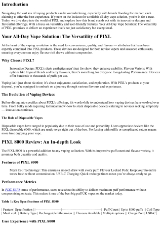 Your All-Day Vape Solution: The Versatility of PIXL