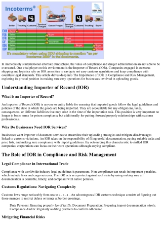 Boosting Adherence and Risk Management through the Critical Role of IOR IOR.