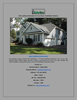 Best LeafGuard Alternative for Your Home | GutterMaxx Solutions