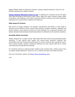 Jiangsu Hengnai Refractory Group Co.,Ltd