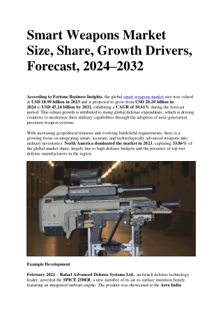 smart weapons market size share growth drivers