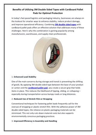 benefits of utilizing 3m double sided tapes with