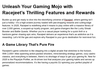 Unleash Your Gaming Mojo with Racejeet’s Thrilling Features and Rewards