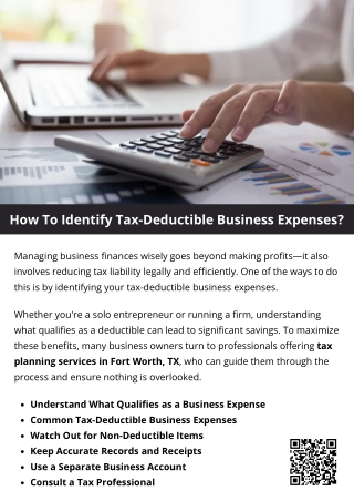 How To Identify Tax-Deductible Business Expenses?