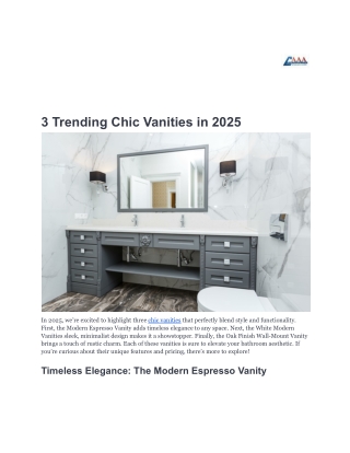 3 Trending Chic Vanities in 2025-AAADistributor