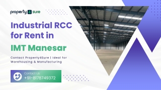 Industrial RCC for Rent in Manesar – Best for Manufacturing & Storage