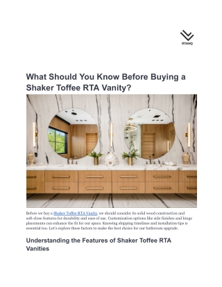 What Should You Know Before Buying a Shaker Toffee RTA Vanity-RTAHQ