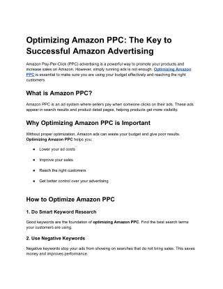 optimizing amazon ppc the key to successful