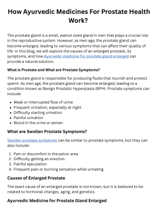 How Ayurvedic Medicines For Prostate Health Work (2362025)