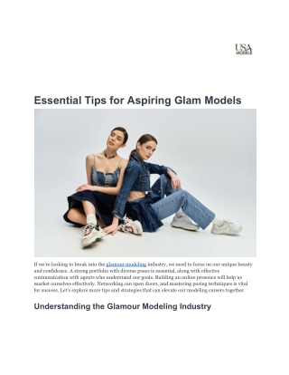 Essential Tips for Aspiring Glam Models-USAModels