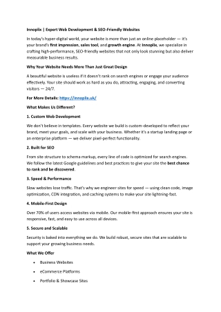 Innoplix | Expert Web Development & SEO-Friendly Websites