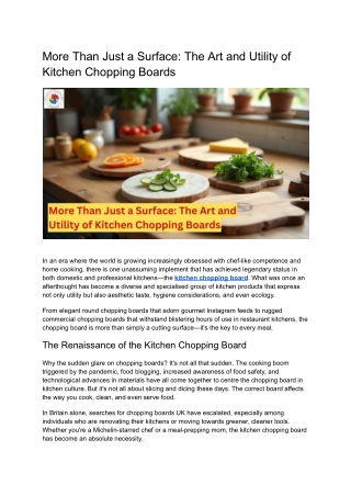 More Than Just a Surface_ The Art and Utility of Kitchen Chopping Boards