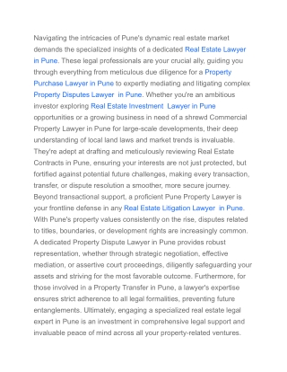 Expert Property Lawyer in Pune - Trusted Legal Solution