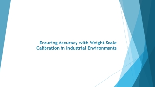 Weight Scale Calibration