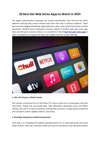 20 Best Hot Web Series Apps to Watch in 2025
