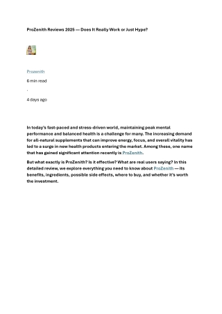 prozenith reviews 2025 does it really work