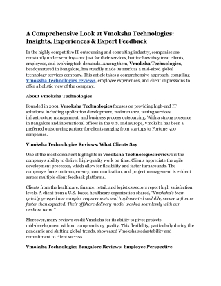 A Comprehensive Look at Vmoksha Technologies_ Insights, Experiences & Expert Feedback