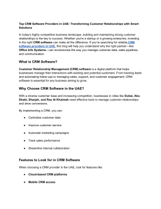 top crm software providers in uae transforming