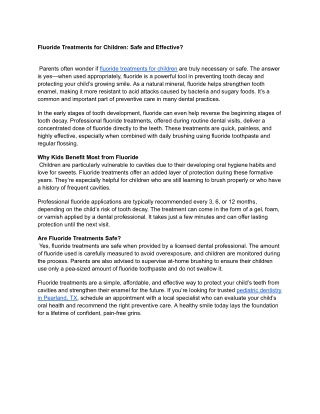Fluoride Treatments for Children_ Safe and Effective