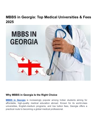 MBBS in Georgia_ Top Medical Universities & Fees 2025