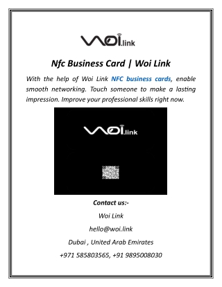 Nfc Business Card | Woi Link