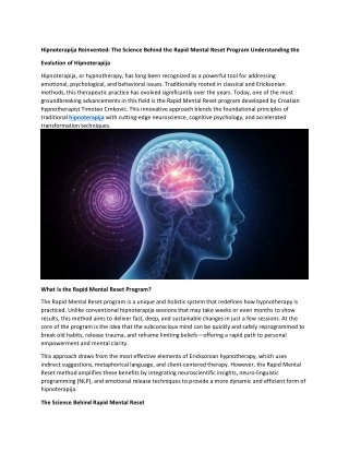 hipnoterapija reinvented the science behind