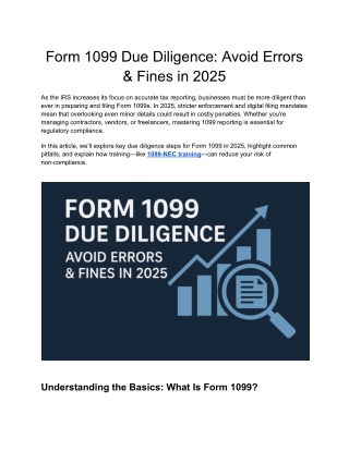 form 1099 due diligence avoid errors fines in 2025