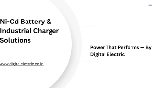 Ni-Cd Battery and Industrial Charger Solutions | Digital Electric