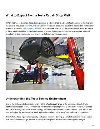 What to Expect from a Tesla Repair Shop Visit