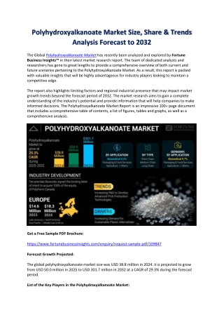Polyhydroxyalkanoate Market Share and Demand Analysis Report 2032