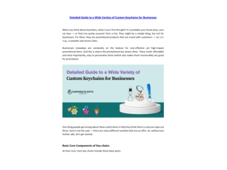 Detailed Guide to a Wide Variety of Custom Keychains for Businesses