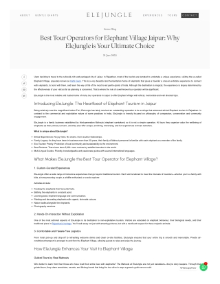 Best Tour Operators for Elephant Village Jaipur