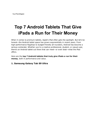 Top 7 Android Tablets That Give iPads a Run for Their Money