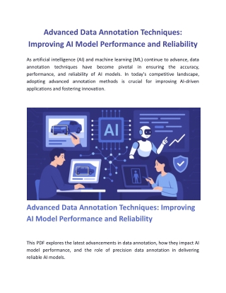 Advanced Data Annotation Techniques-Improving AI Model Performance & Reliability