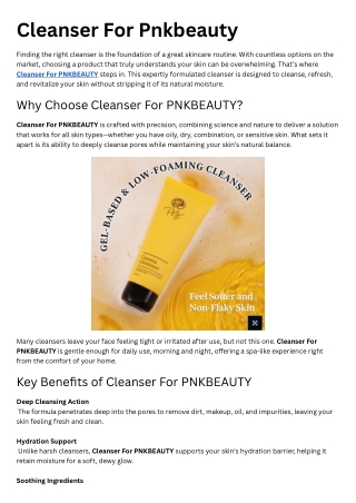 Cleanser For PNKBEAUTY