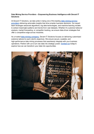data mining service providers empowering business