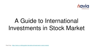 A Guide to International Investments in Stock Market