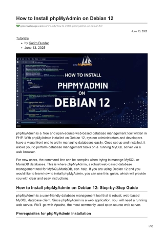 How to Install phpMyAdmin on Debian 12