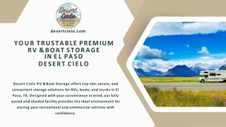 Your Trustable Premium RV & Boat Storage in El Paso – Desert Cielo
