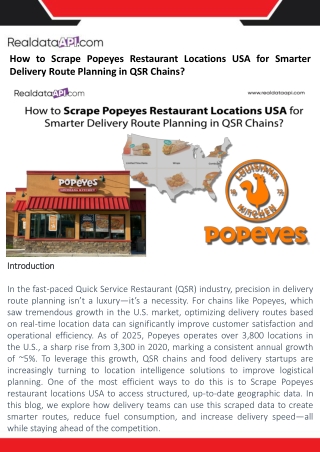 How to Scrape Popeyes Restaurant Locations USA for Smarter Delivery Route Planning in QSR Chains