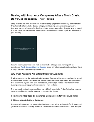 Dealing with Insurance Companies After a Truck Crash_ Don’t Get Trapped by Their Tactics