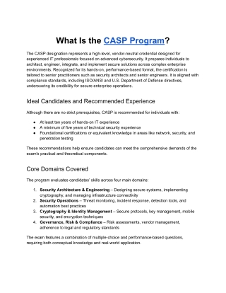 CompTIA Advanced Security Practitioner (CASP )