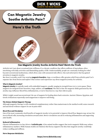 Can Magnetic Jewelry Soothe Arthritis Pain Here's the Truth