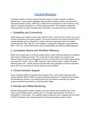Central Monitors