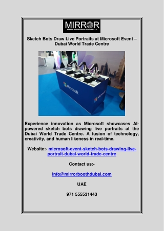 Sketch Bots Draw Live Portraits at Microsoft Event – Dubai World Trade Centre