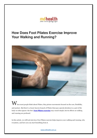How Does Foot Pilates Exercise Improve Your Walking and Running